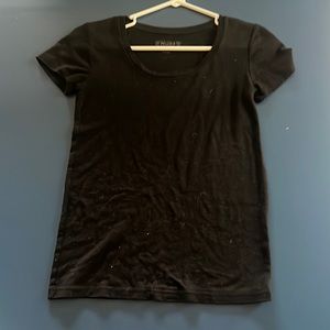 Plain black T shirt with U
